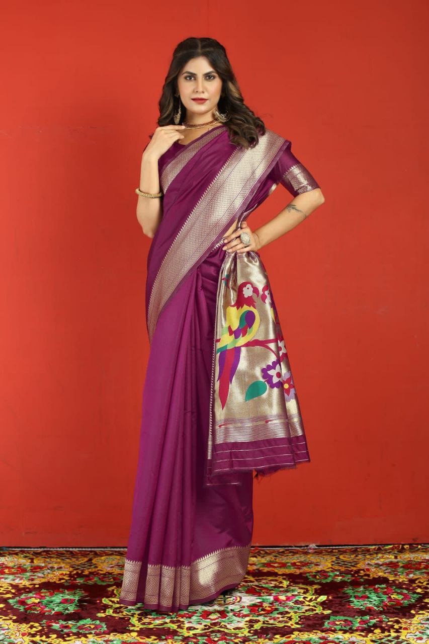 Pure Soft Silk With Gold Jari Saree