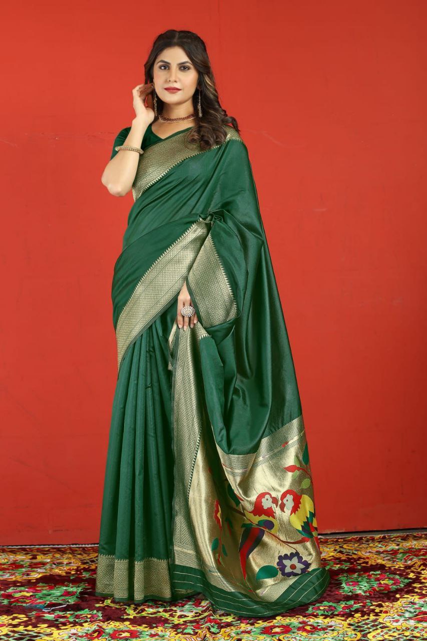 Pure Soft Silk With Gold Jari Saree