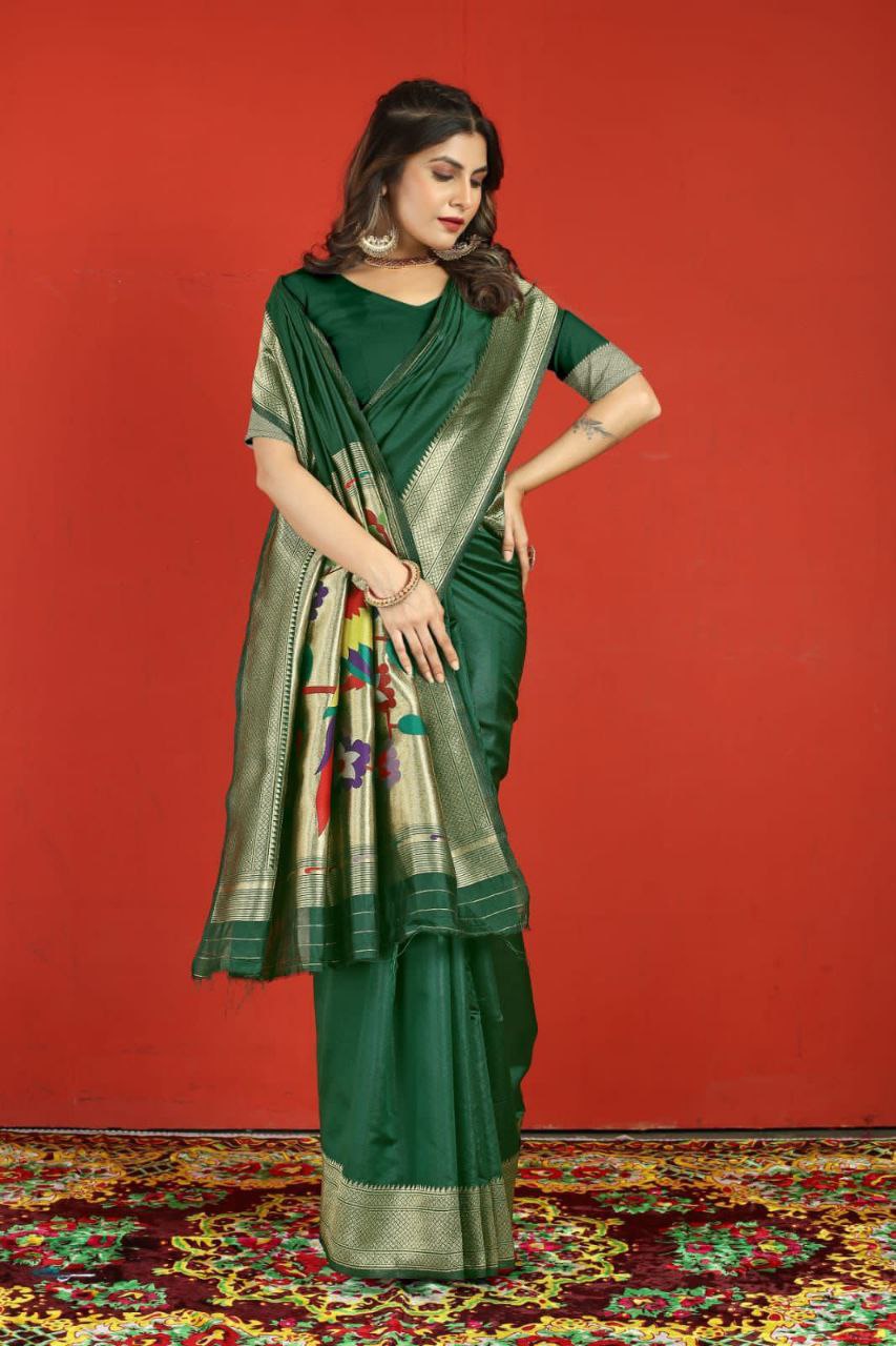 Pure Soft Silk With Gold Jari Saree