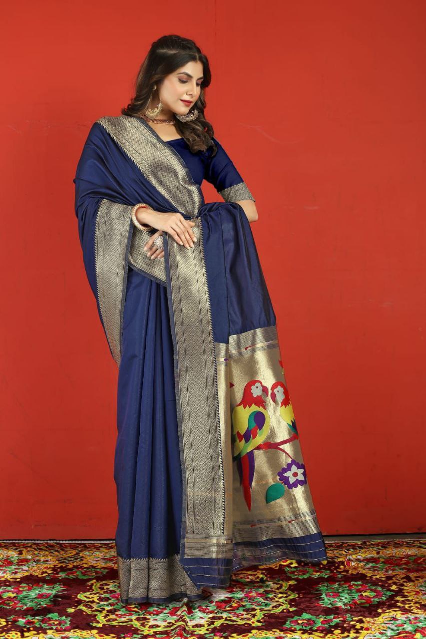 Pure Soft Silk With Gold Jari Saree