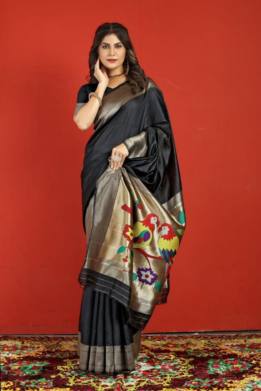 Pure Soft Silk With Gold Jari Saree