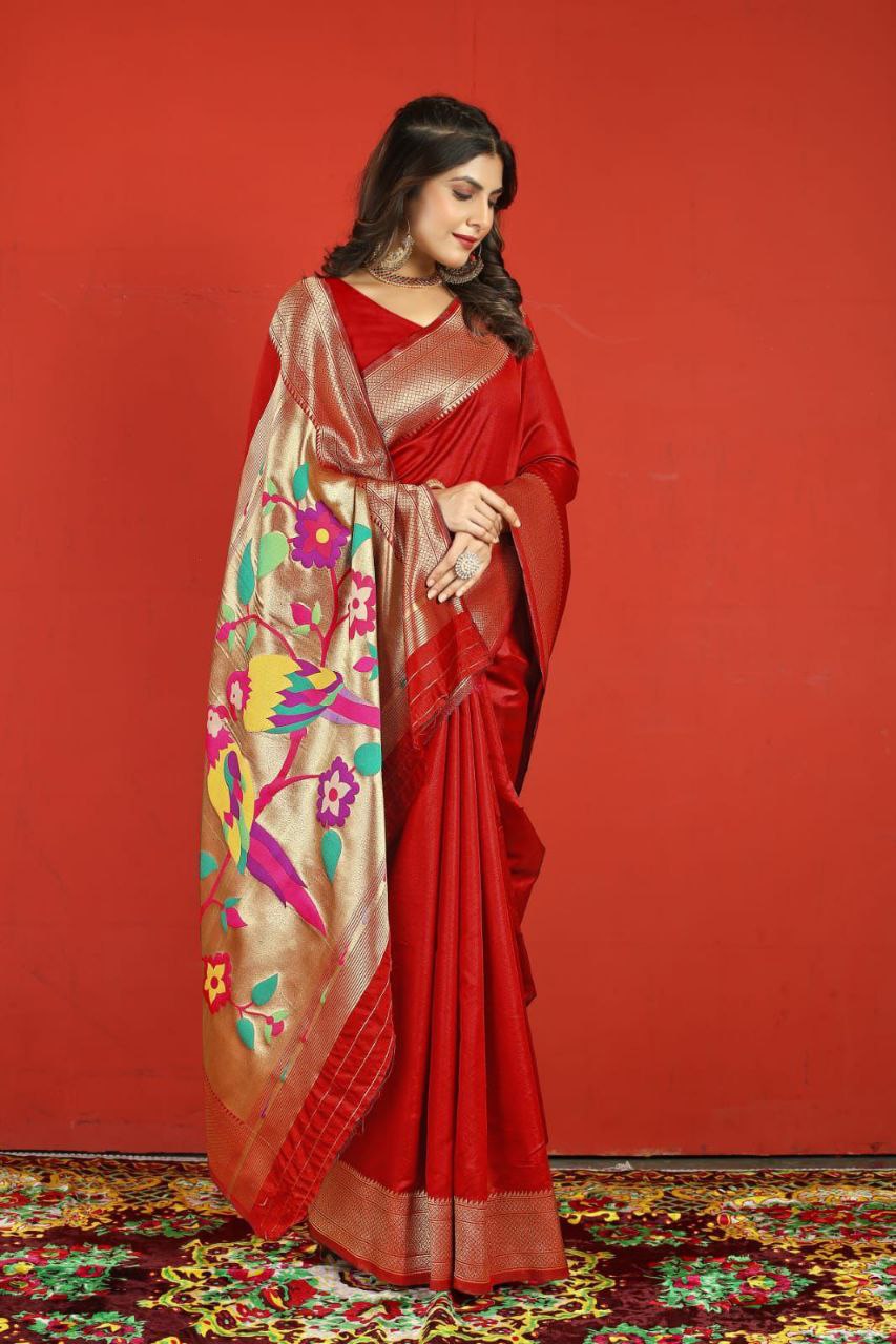 Pure Soft Silk With Gold Jari Saree