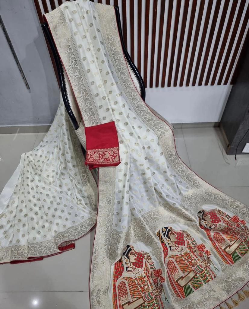 Pure Banarasi Khadi Dola Silk Saree