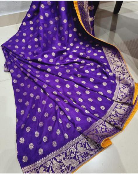 Pure Banarasi Khadi Dola Silk Saree