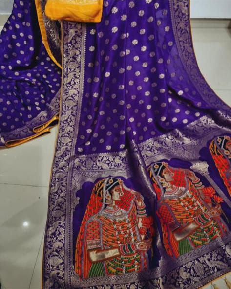 Pure Banarasi Khadi Dola Silk Saree