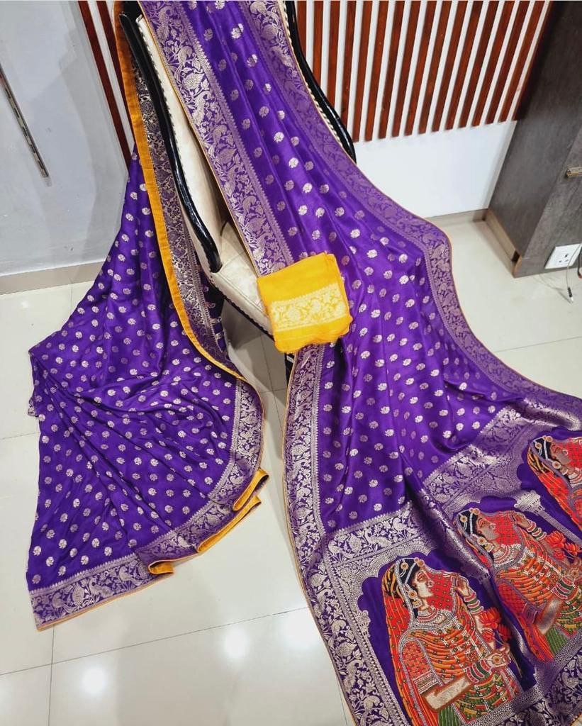 Pure Banarasi Khadi Dola Silk Saree