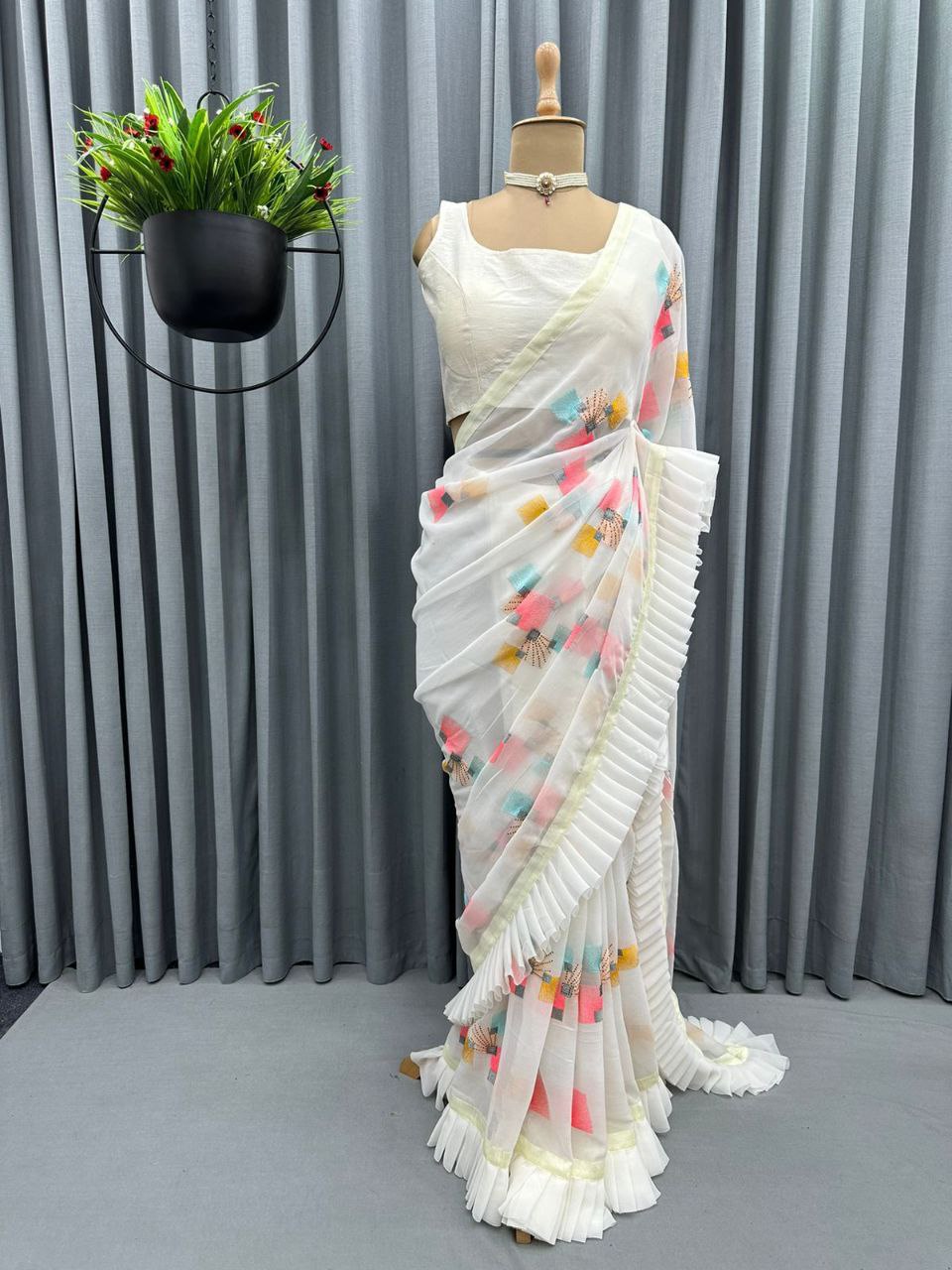 Beautiful Ruffle Designer Saree