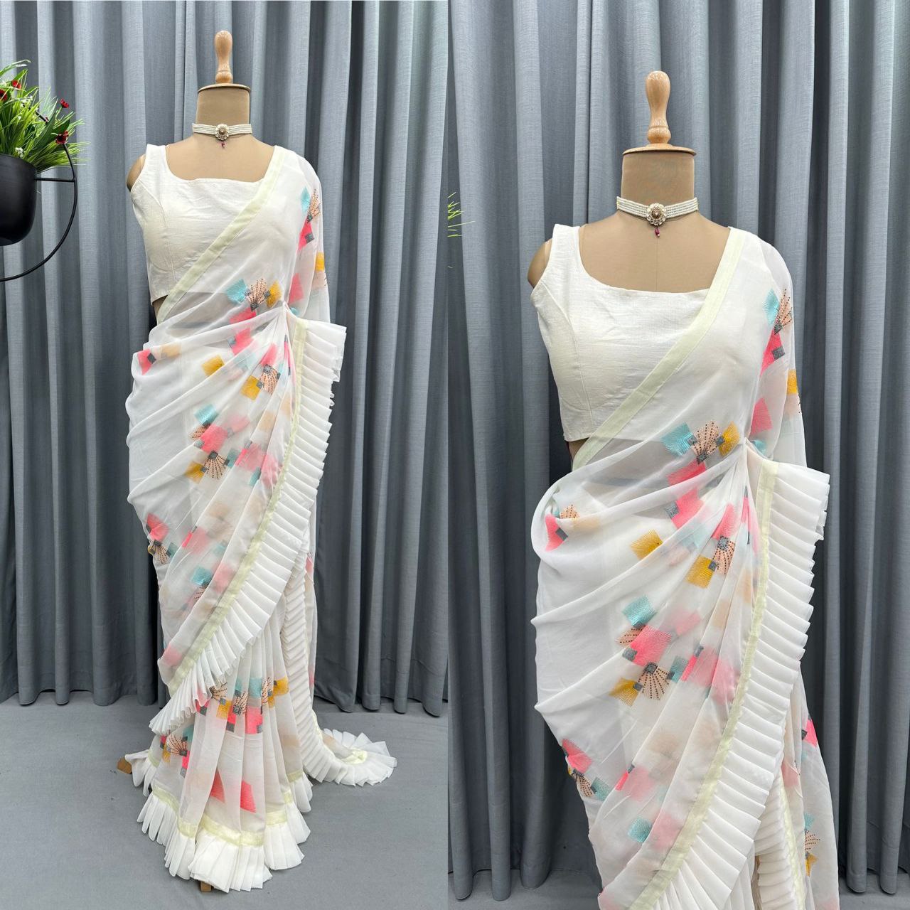 Beautiful Ruffle Designer Saree