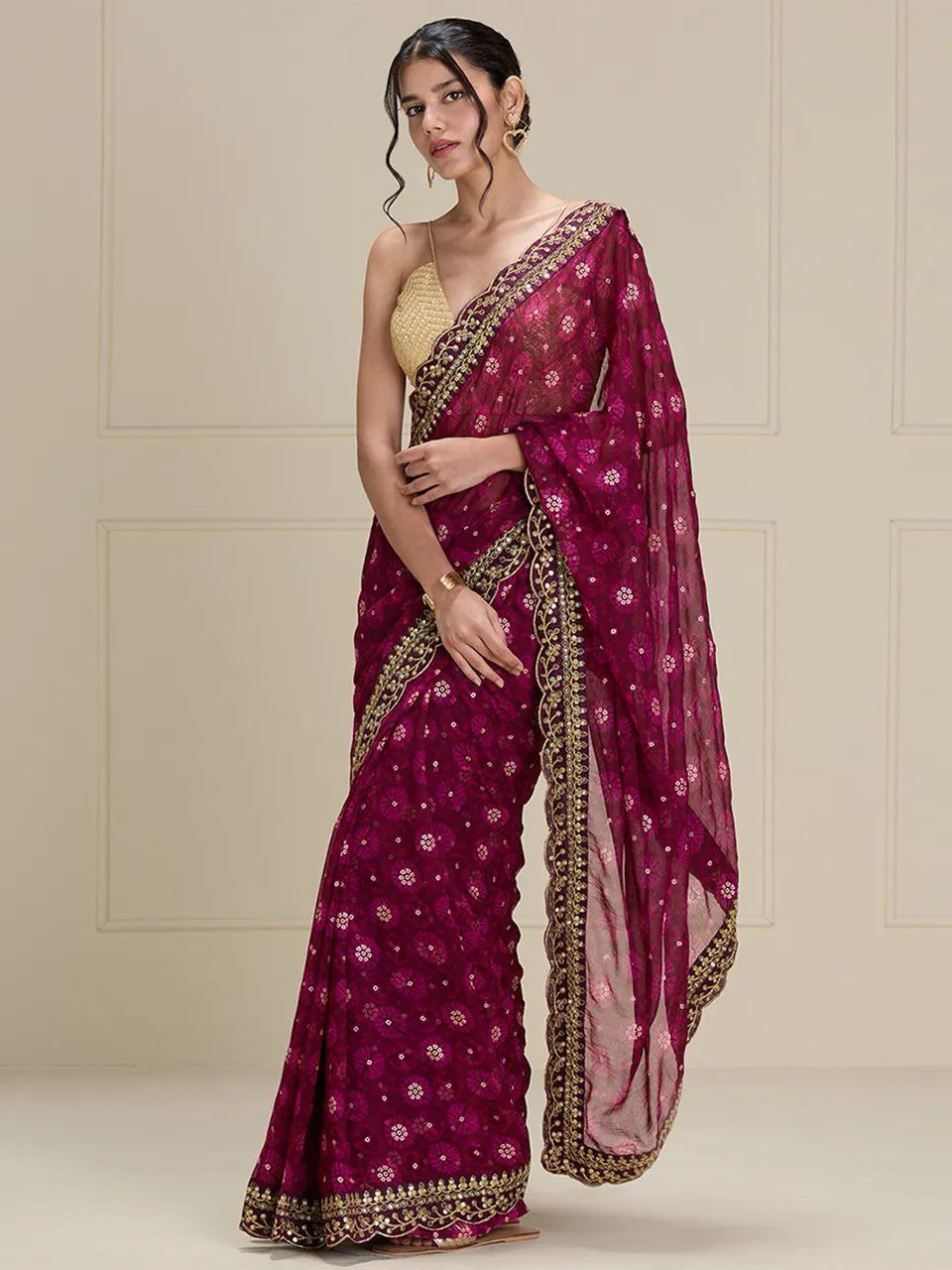 Georgette chiffon Saree