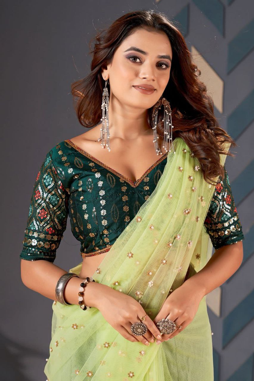 Saree in Heavy Butterfly Net