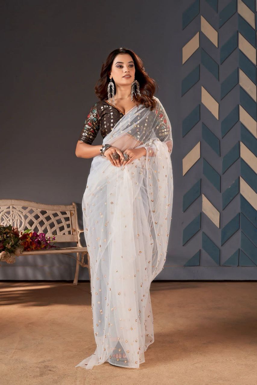 Saree in Heavy Butterfly Net