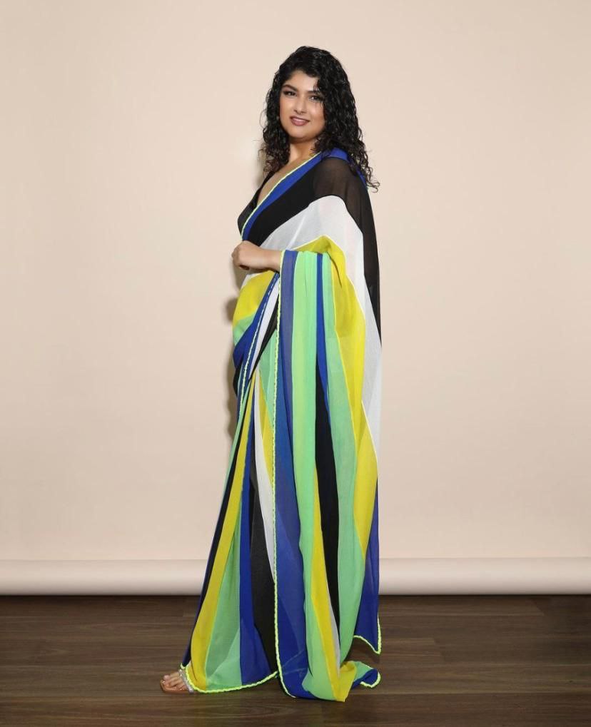 Faux Georgette digital print saree