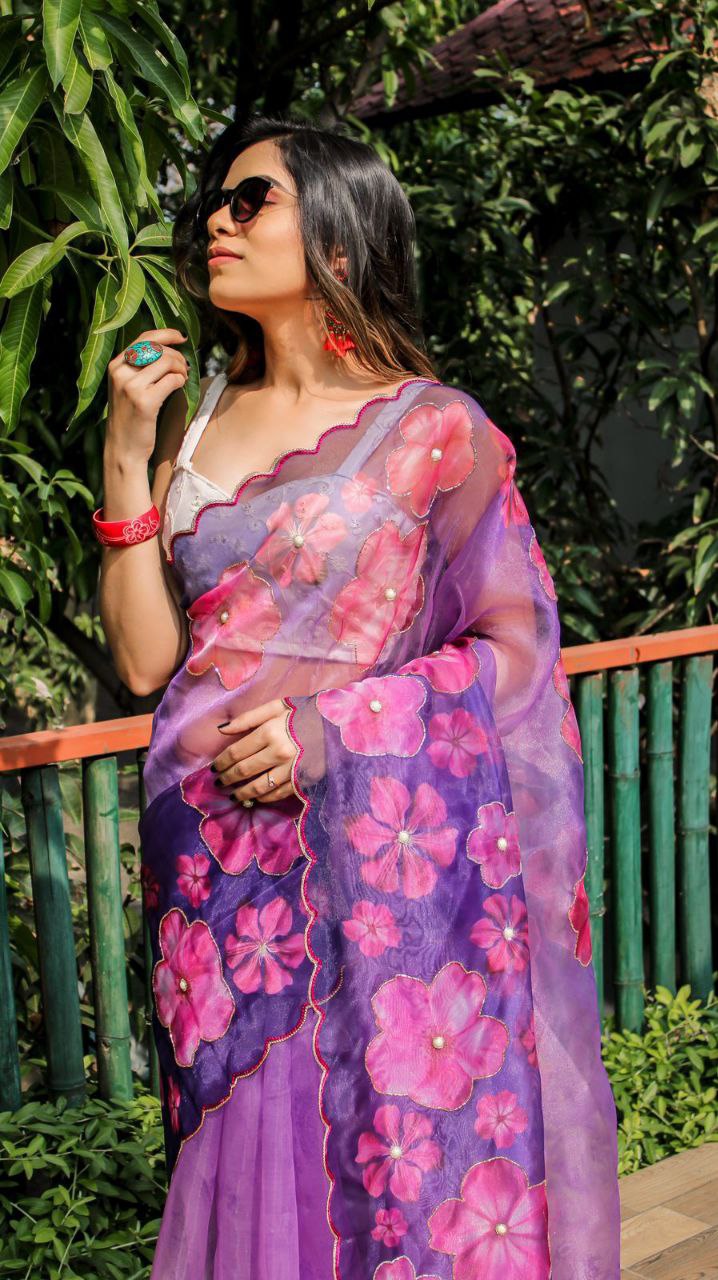 Premium Organza with excellent Digital print saree