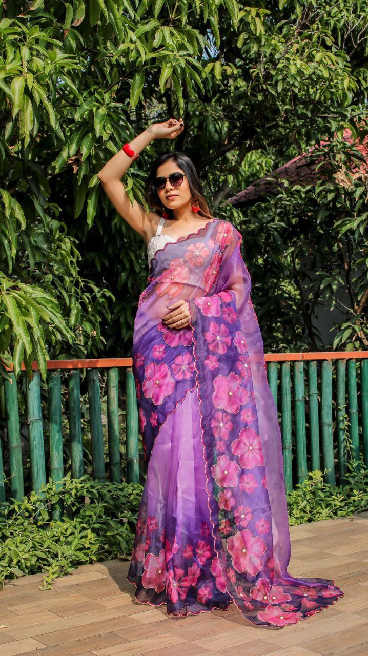 Premium Organza with excellent Digital print saree