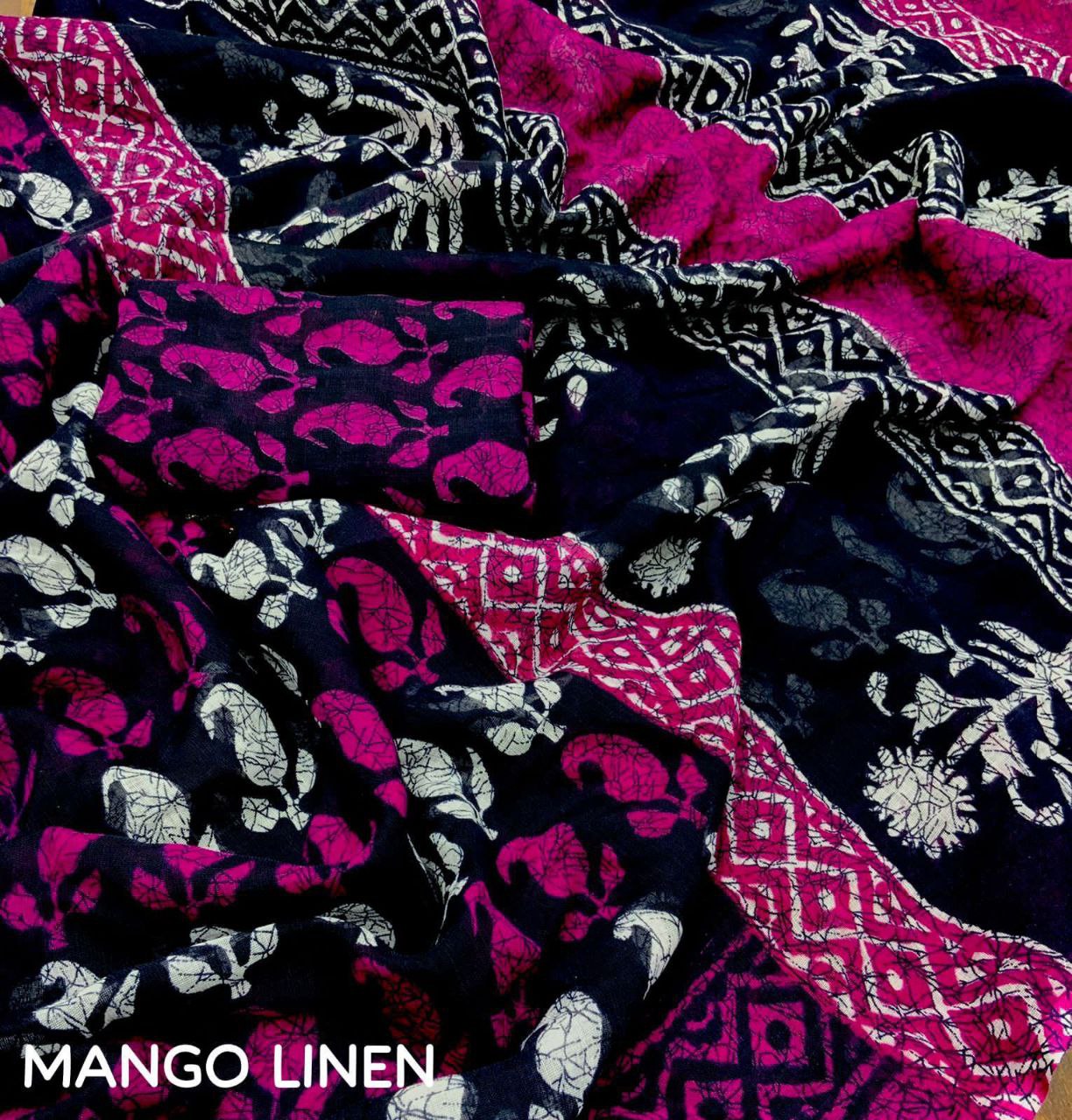 New printed linen saree