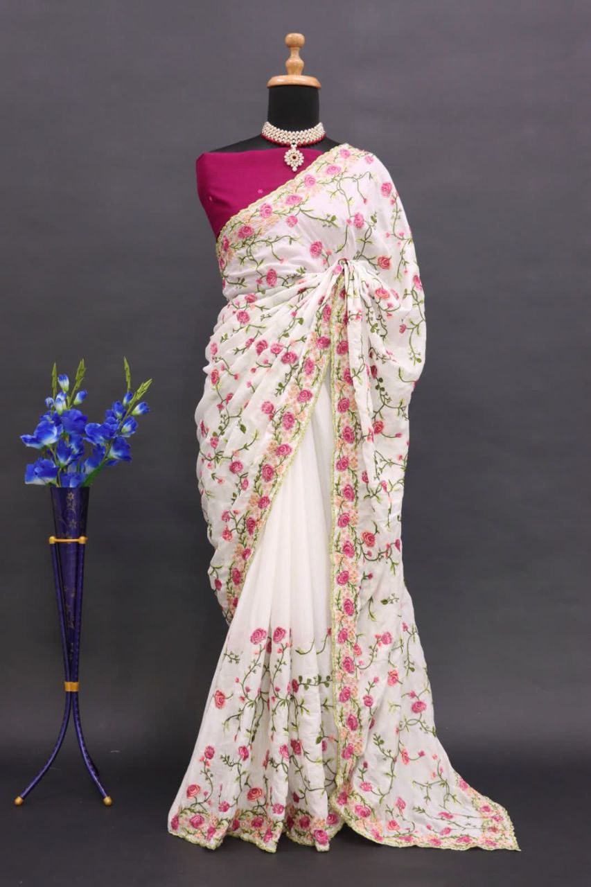 Embroidery Thread Saree