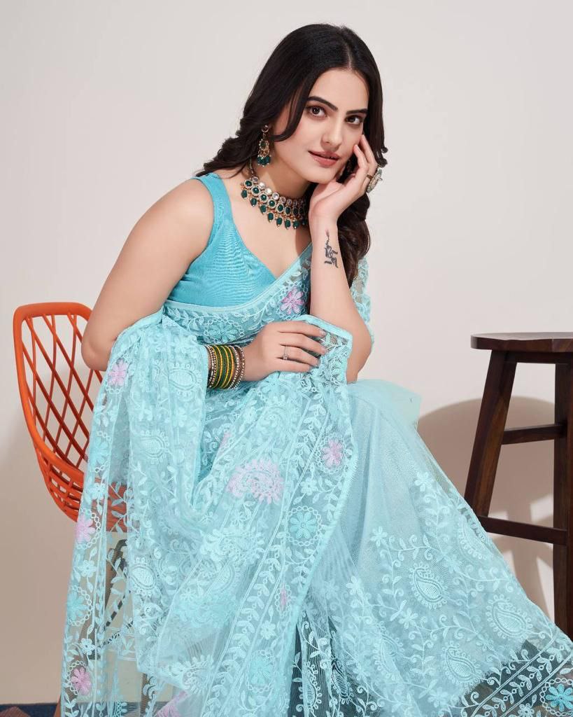 Chikankari Embroidery design Saree