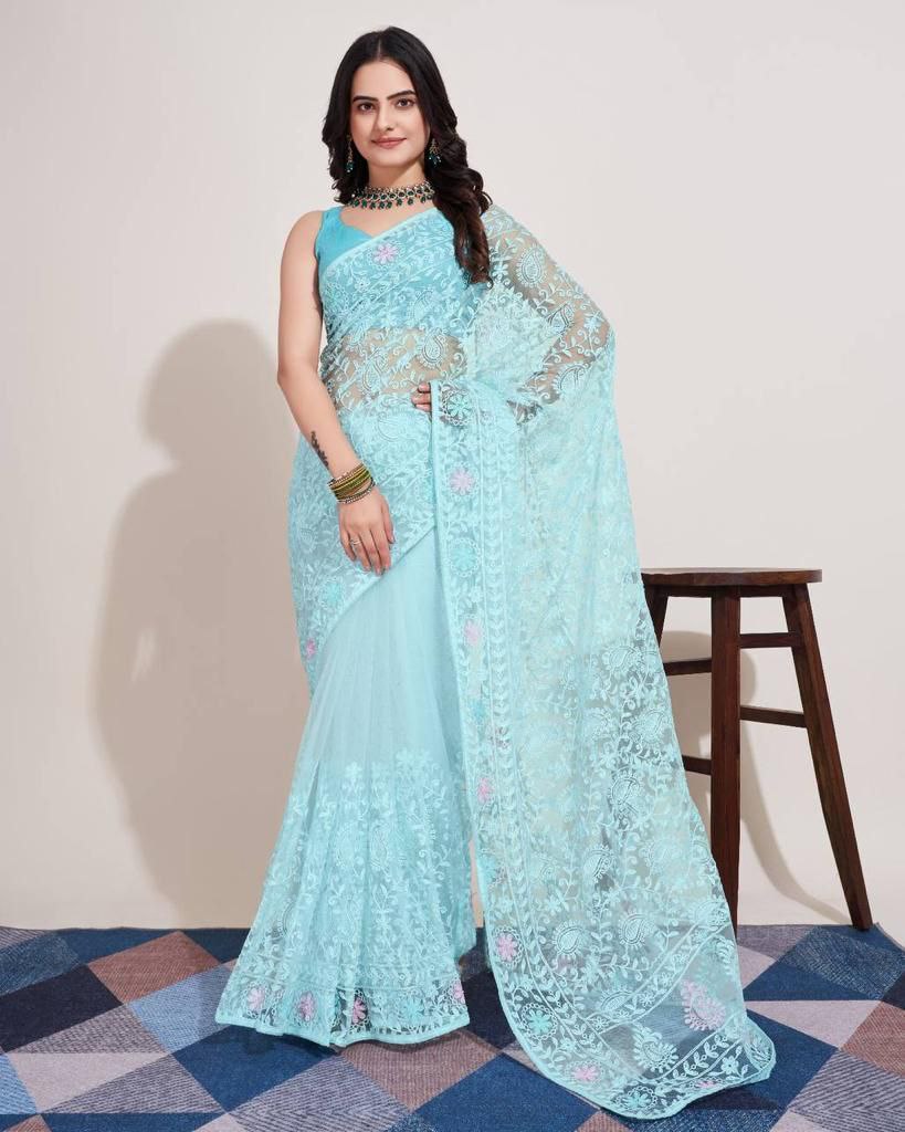 Chikankari Embroidery design Saree