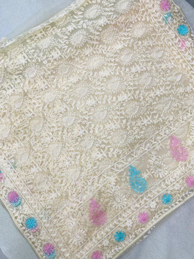 Chikankari Embroidery design Saree