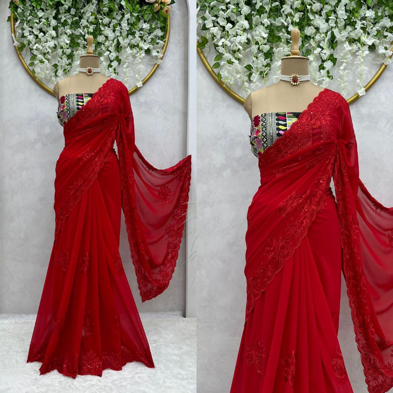 Faux Georgette Saree