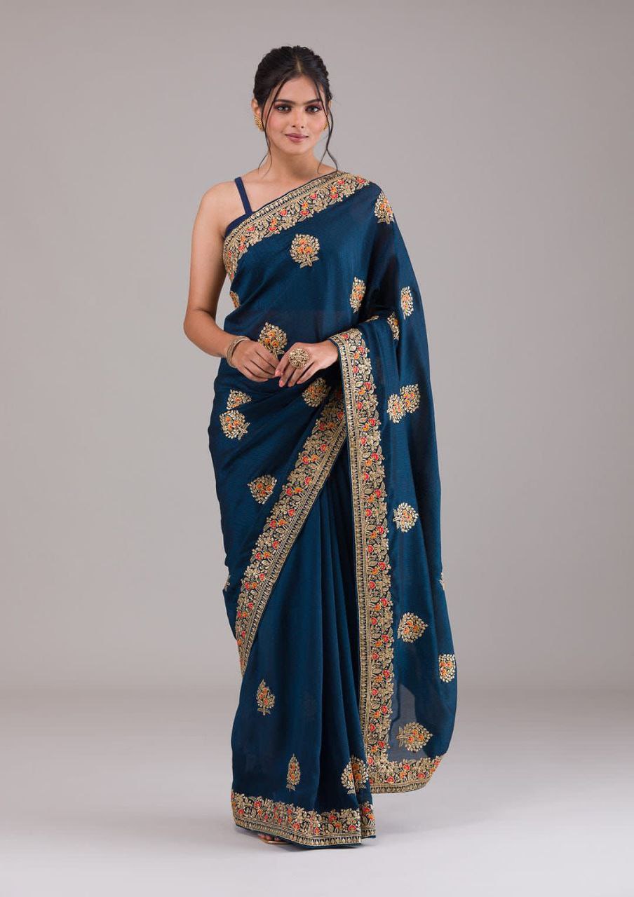 Pure Heavy Vichitra Silk Saree