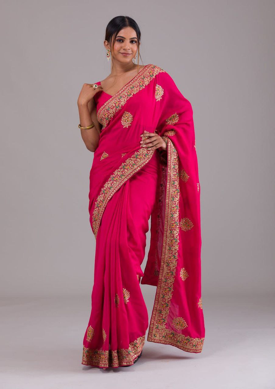 Pure Heavy Vichitra Silk Saree