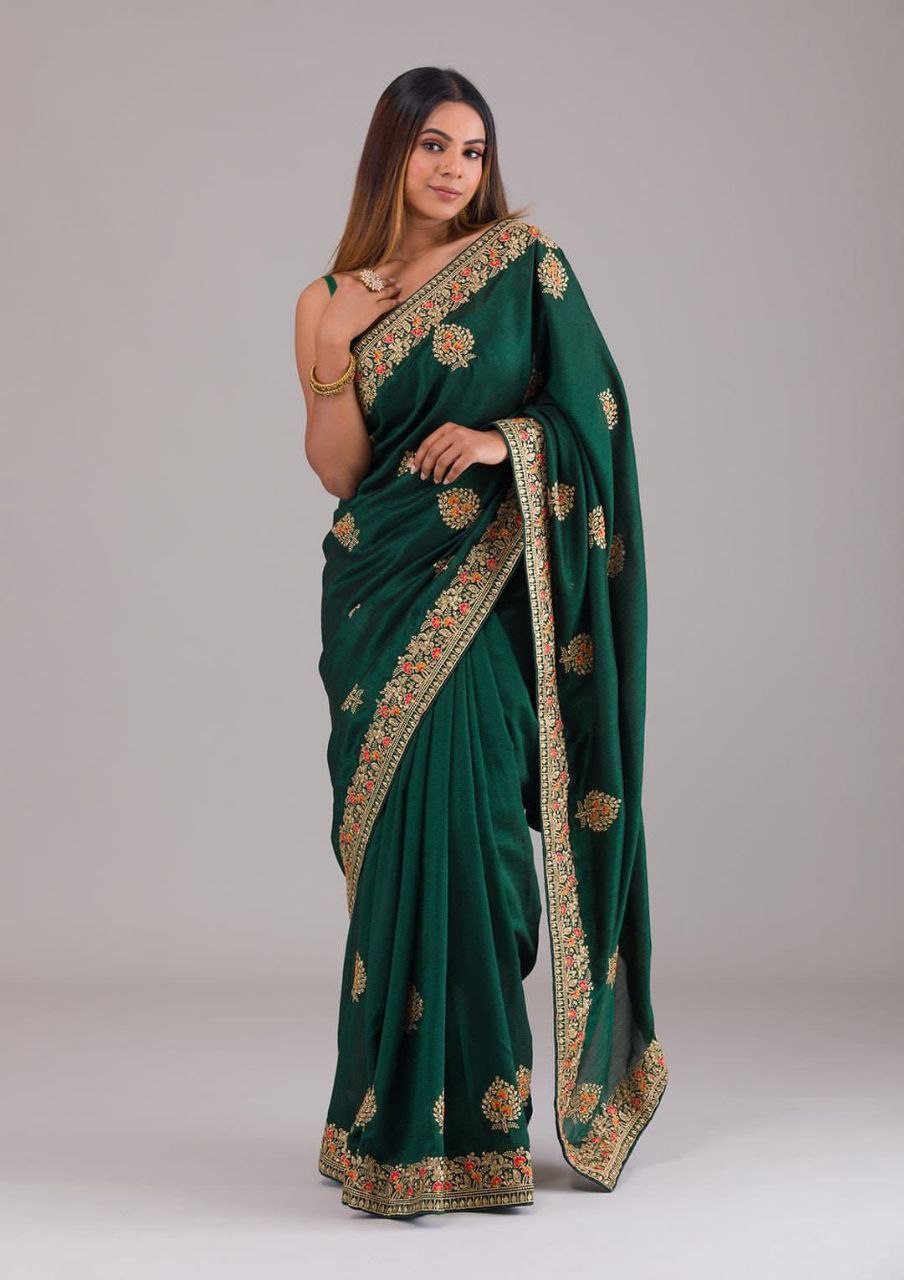 Pure Heavy Vichitra Silk Saree