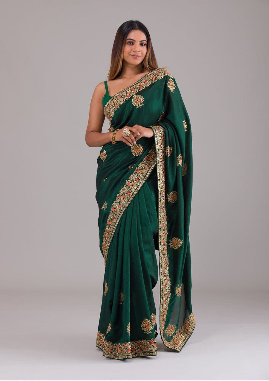 Pure Heavy Vichitra Silk Saree