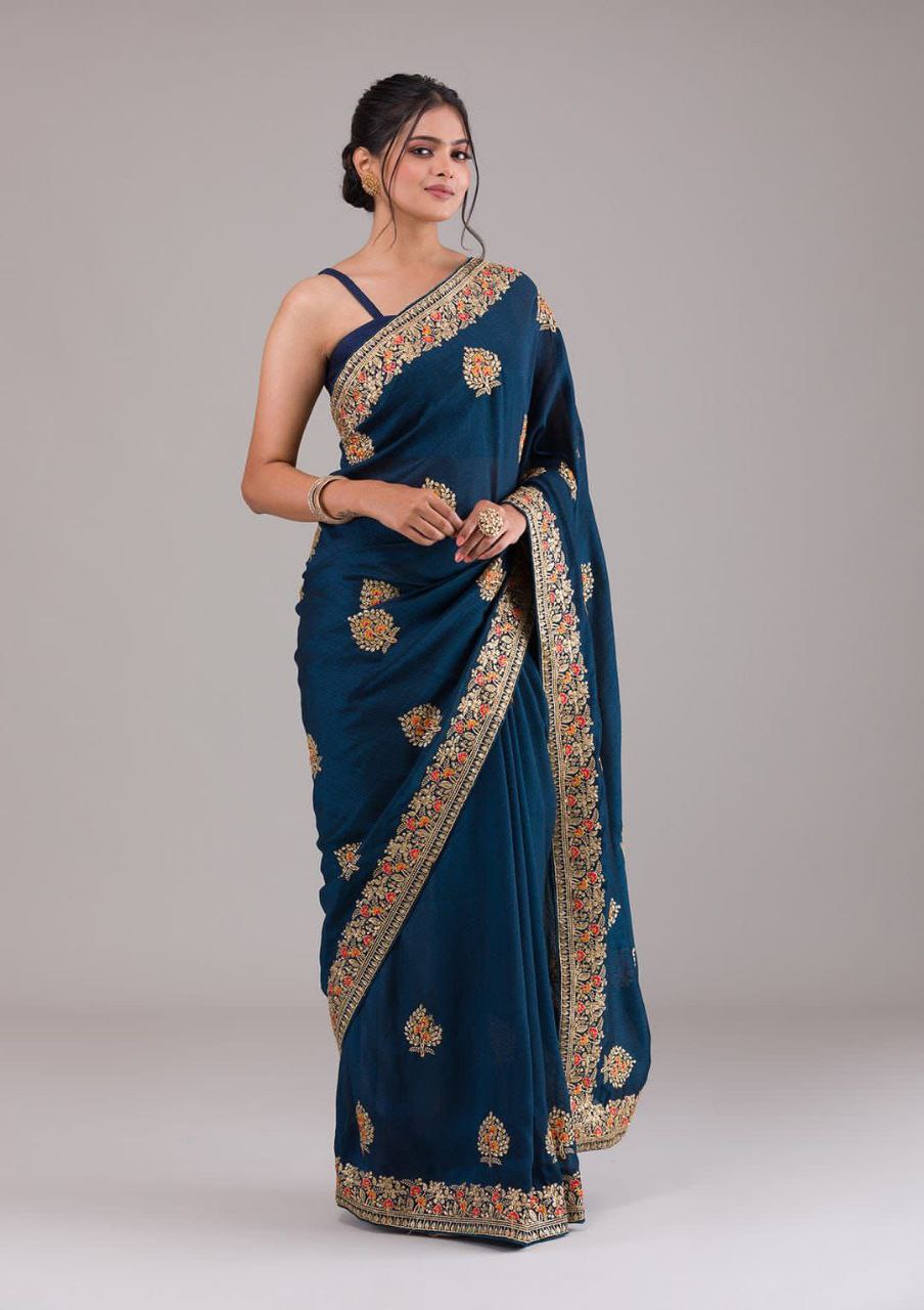 Pure Heavy Vichitra Silk Saree