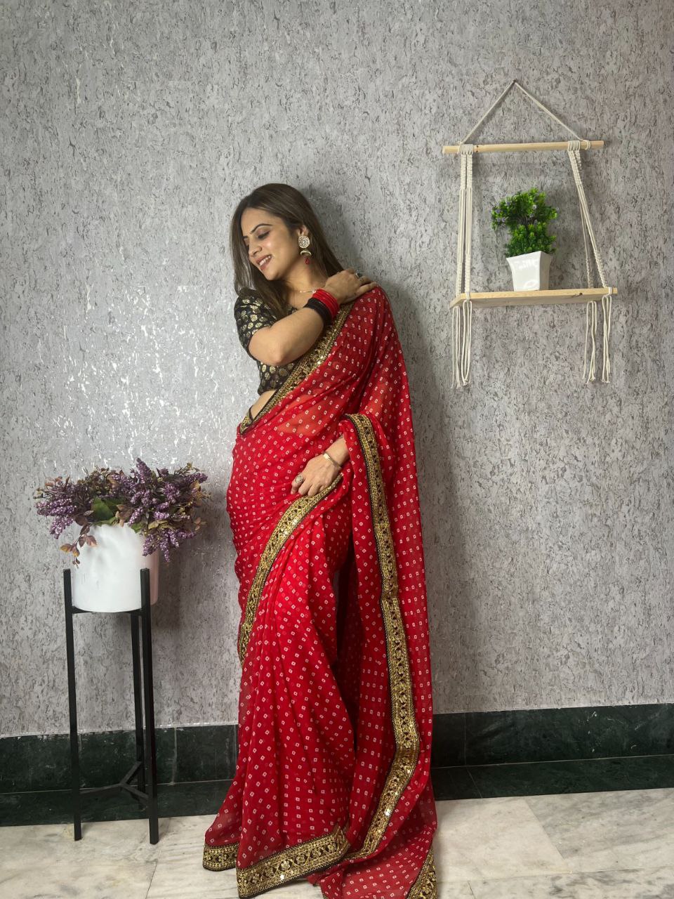 PRINTED GEORGETTE WITH SIQUNCE  SAREE