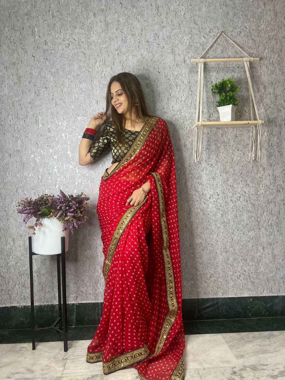 PRINTED GEORGETTE WITH SIQUNCE  SAREE