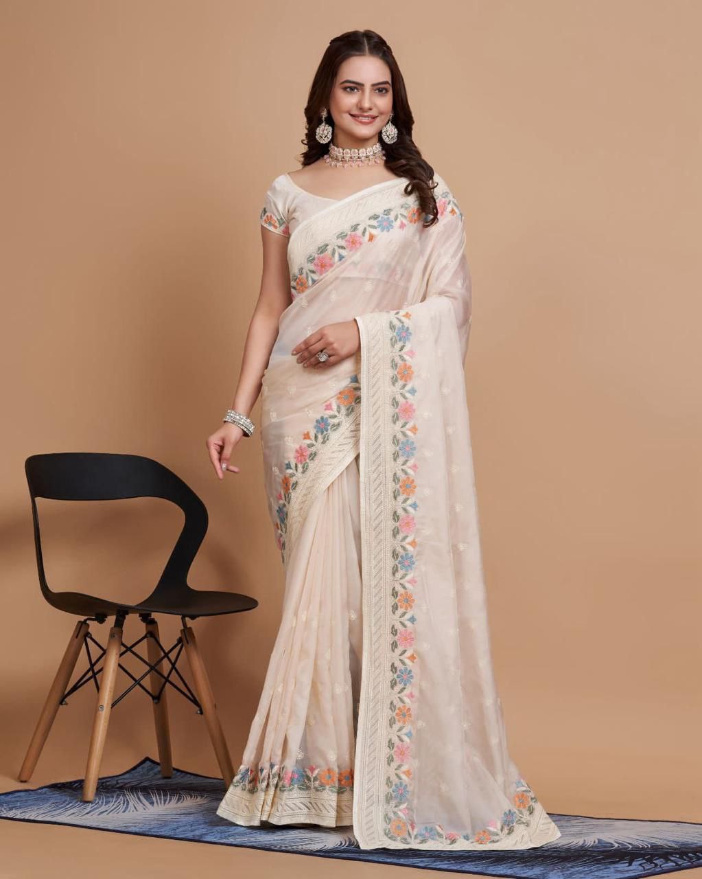 Premium Soft Taby Silk Organza Saree