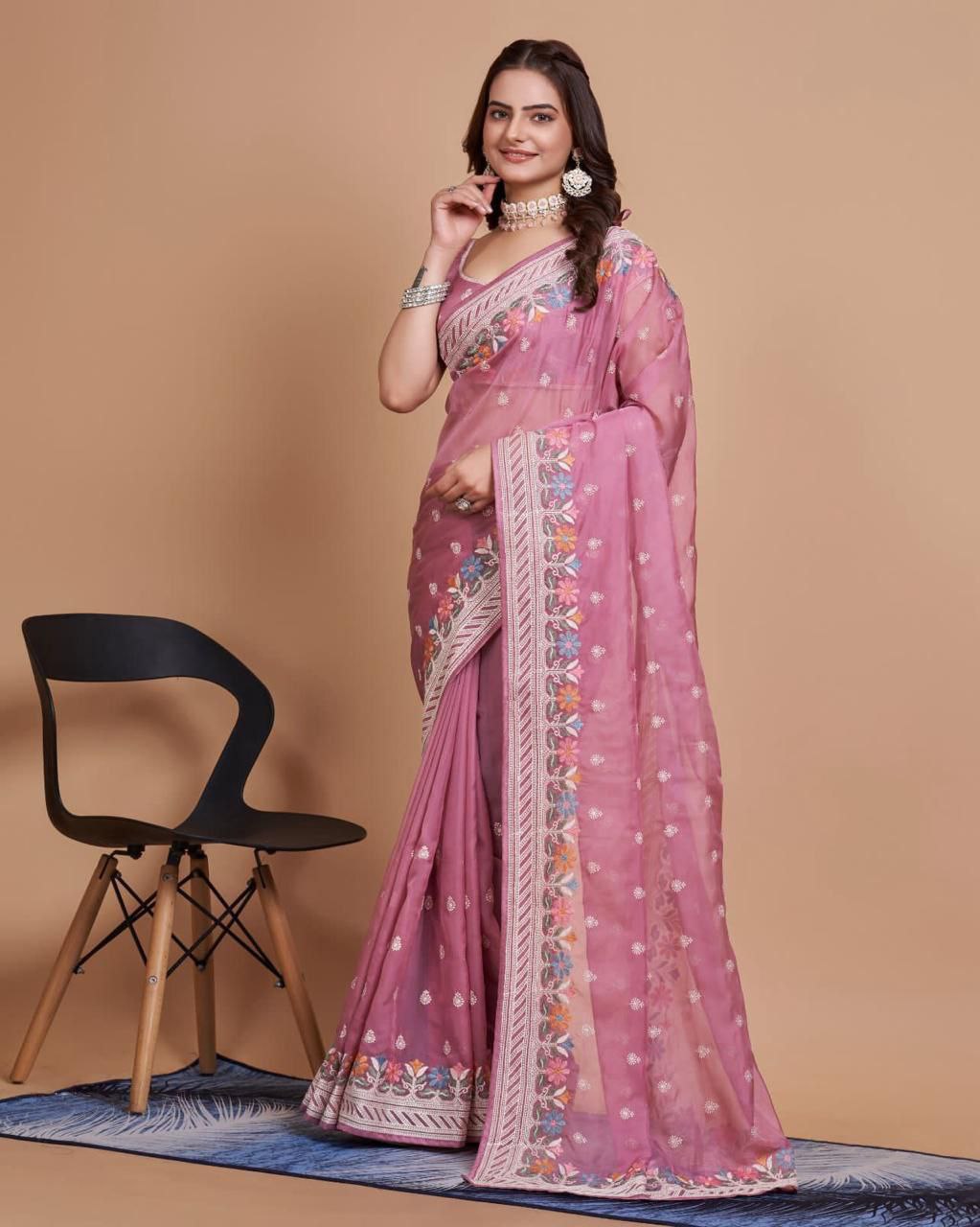 Premium Soft Taby Silk Organza  Saree