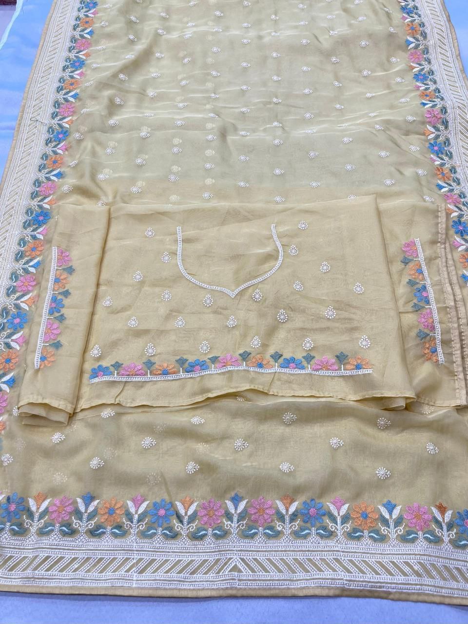 Premium Soft Taby Silk Organza Saree