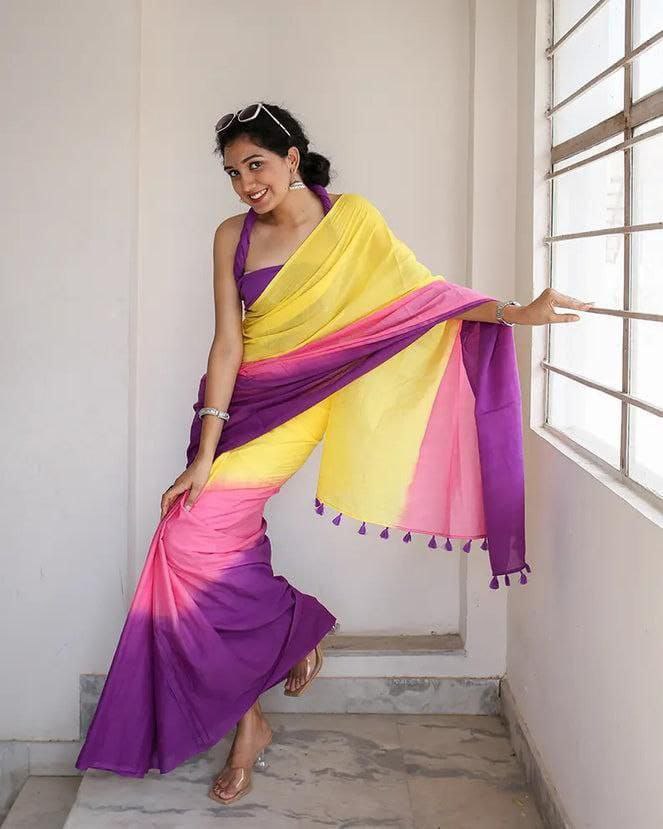 Plain Linen Saree