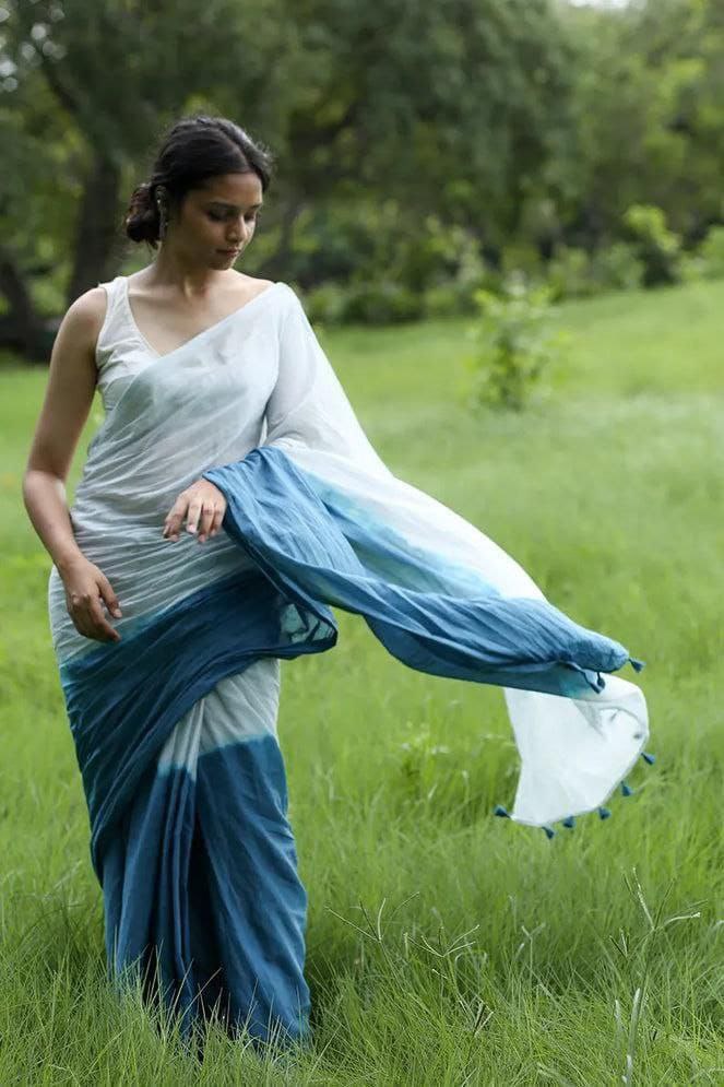 Plain Linen Saree