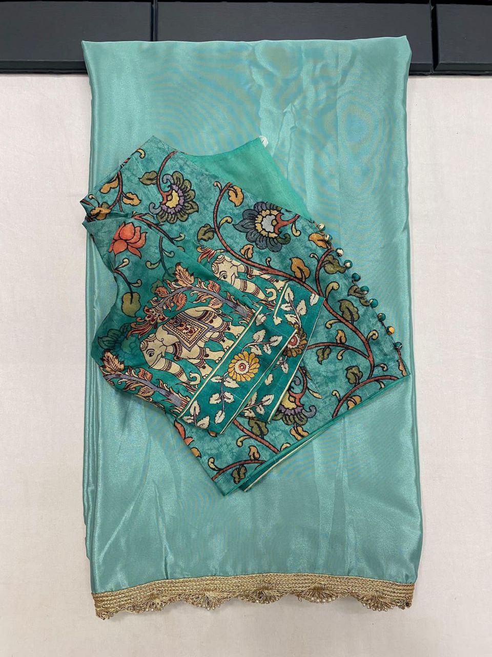 Pure Crape Satin Fabric Saree