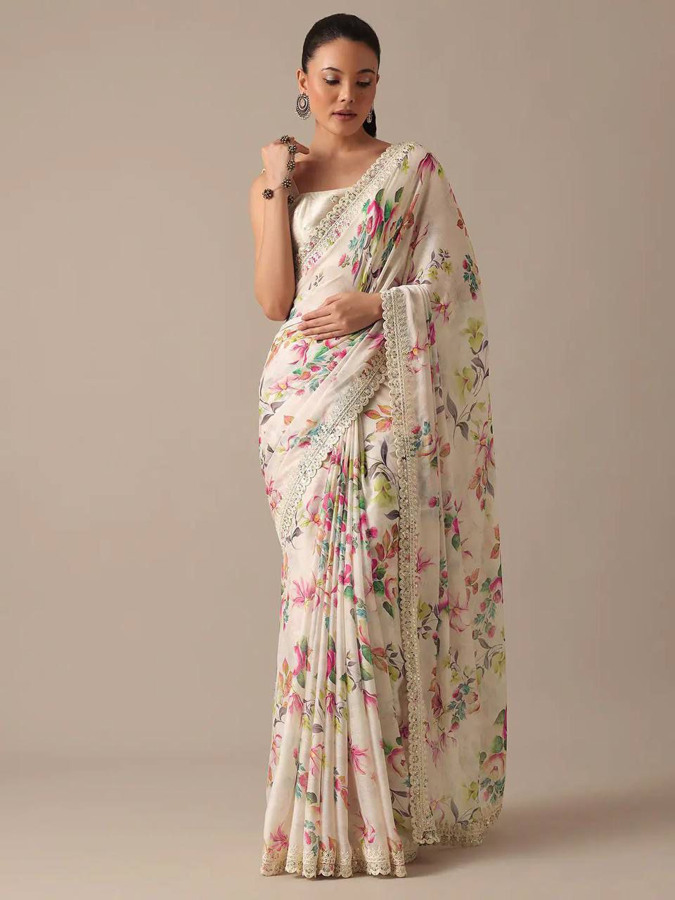 Super Hit Floral Georgette Embroidery Saree