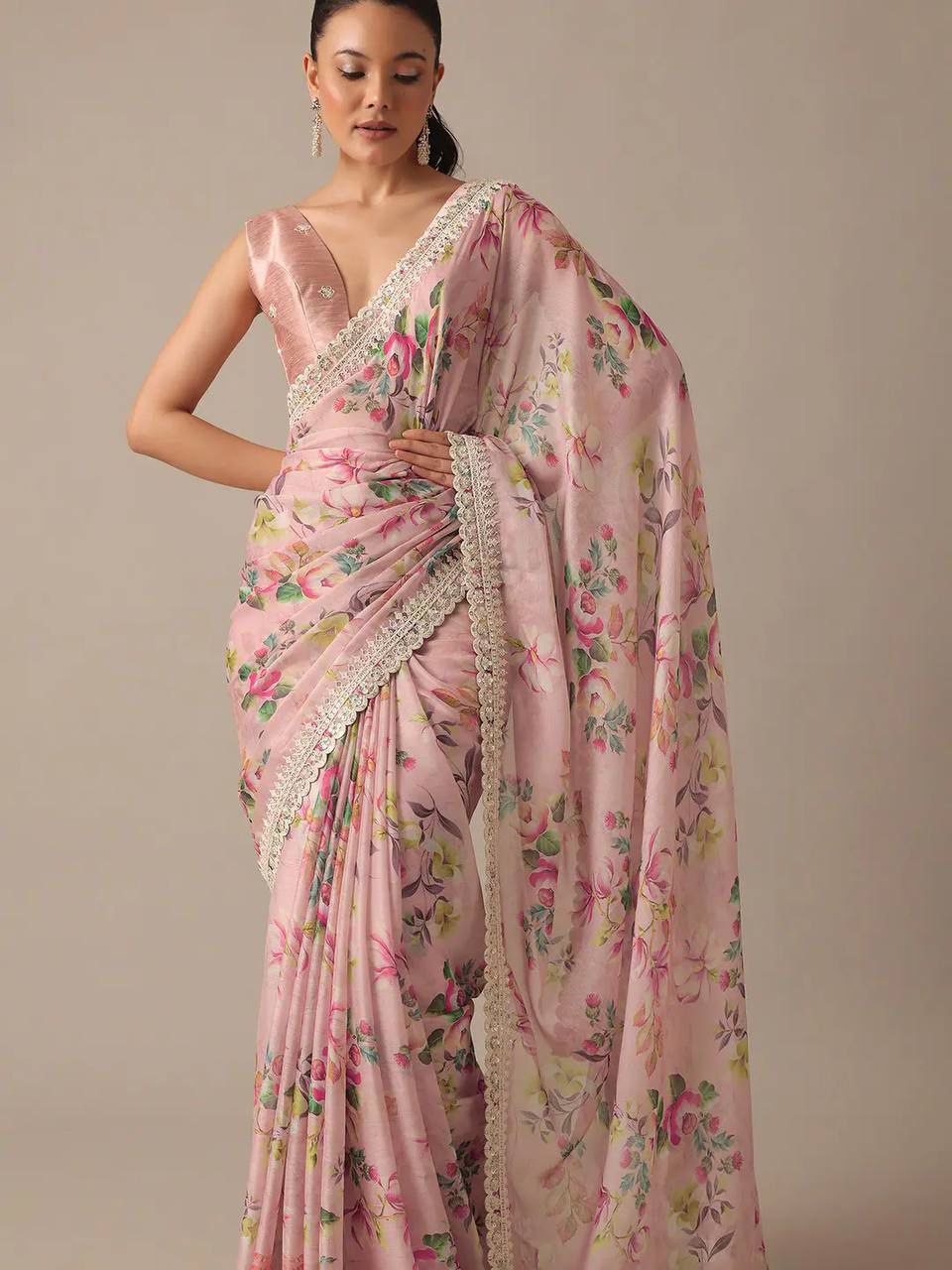 Super Hit Floral Georgette Embroidery Saree