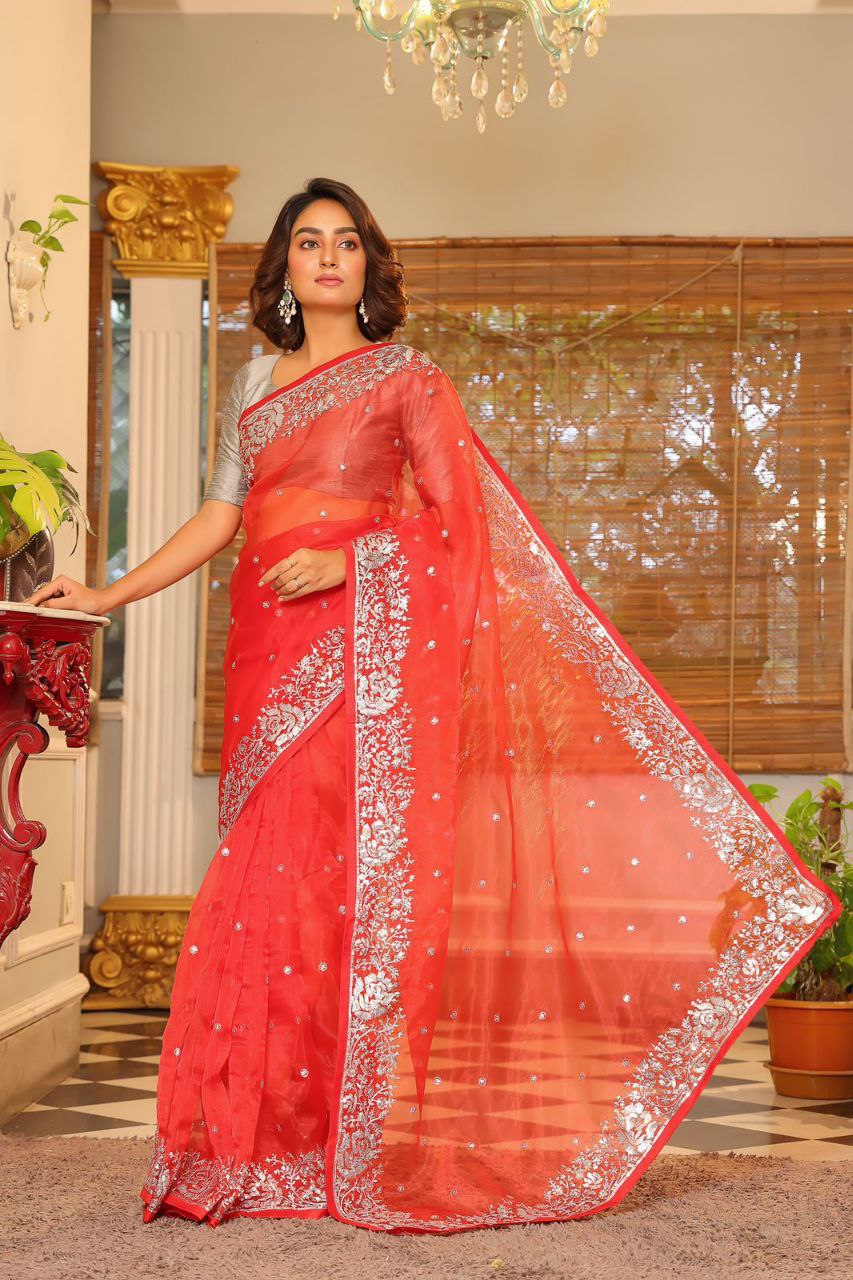 Organza  Silk Saree