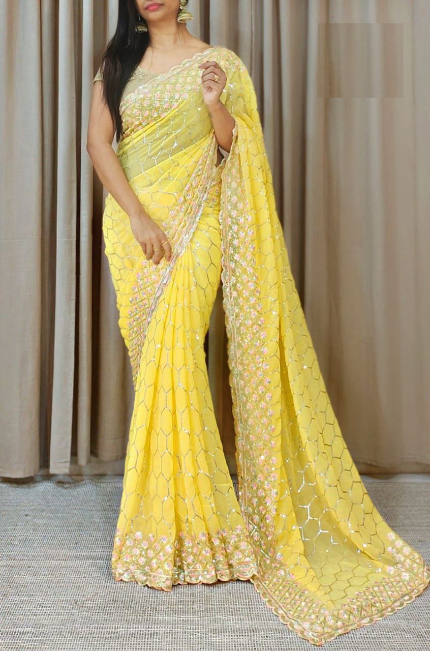 Most Beautiful Sequance Saree