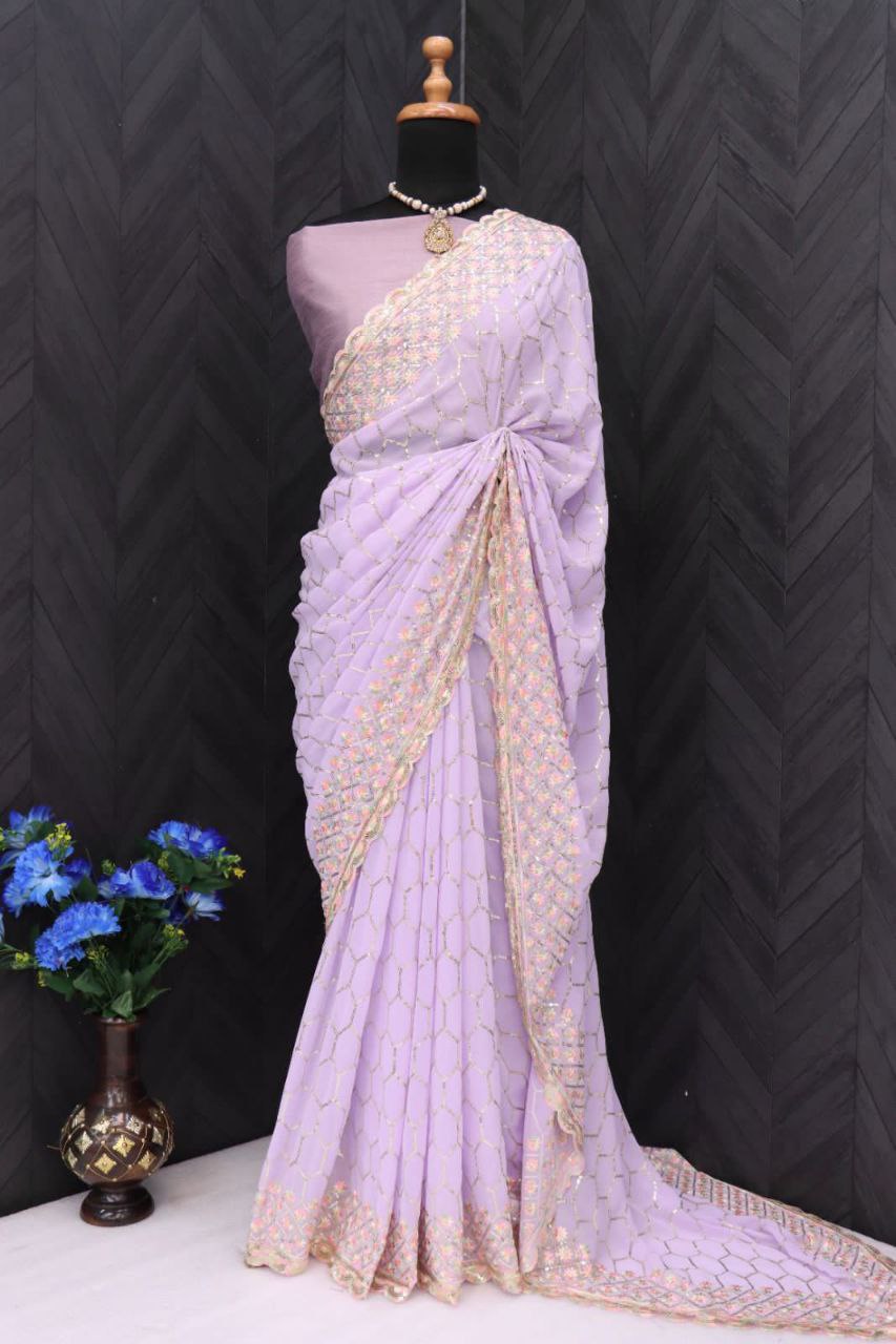 Most Beautiful Sequence Saree