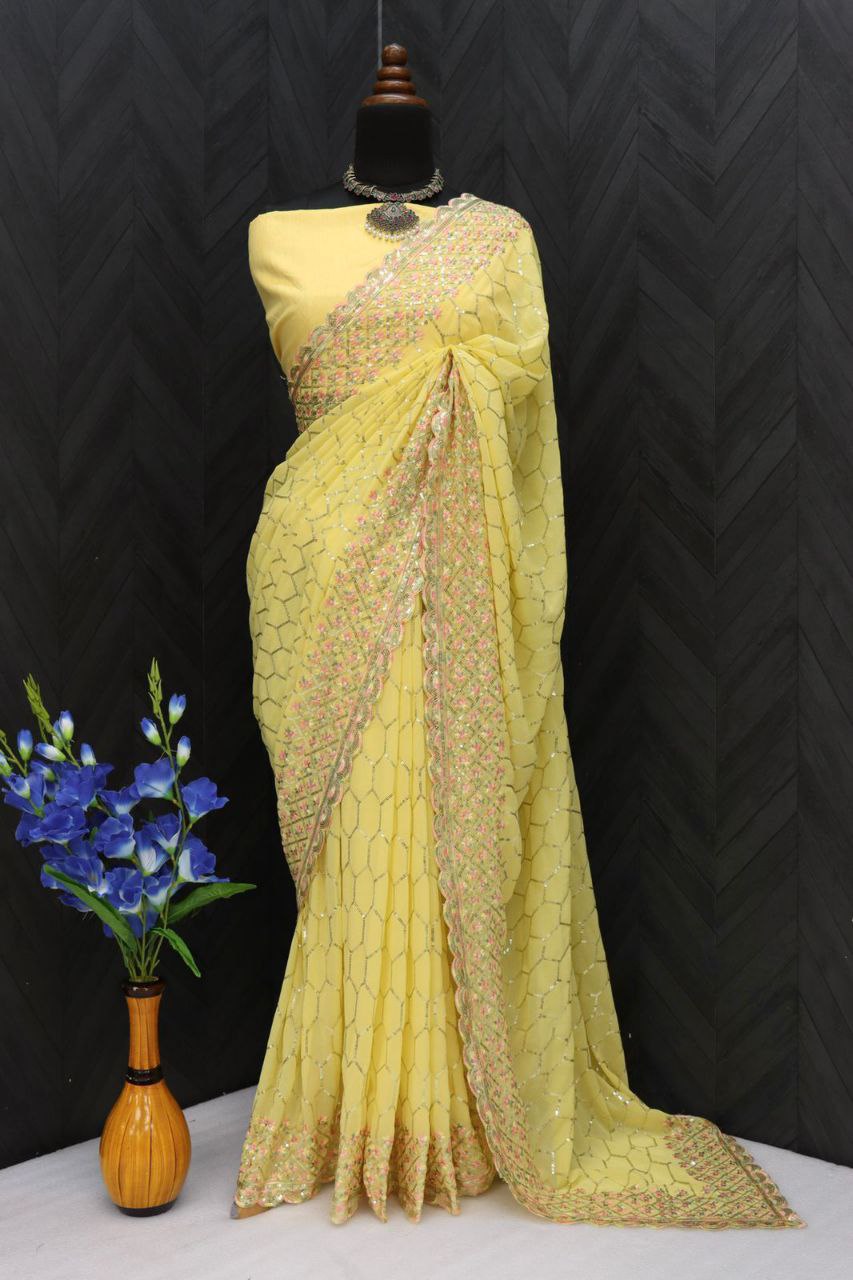 Most Beautiful Sequance Saree