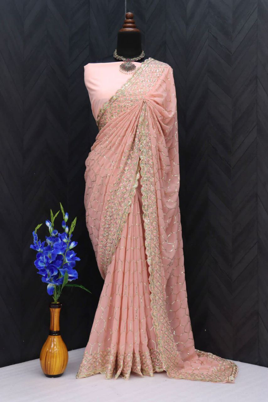 Most Beautiful Sequence Saree