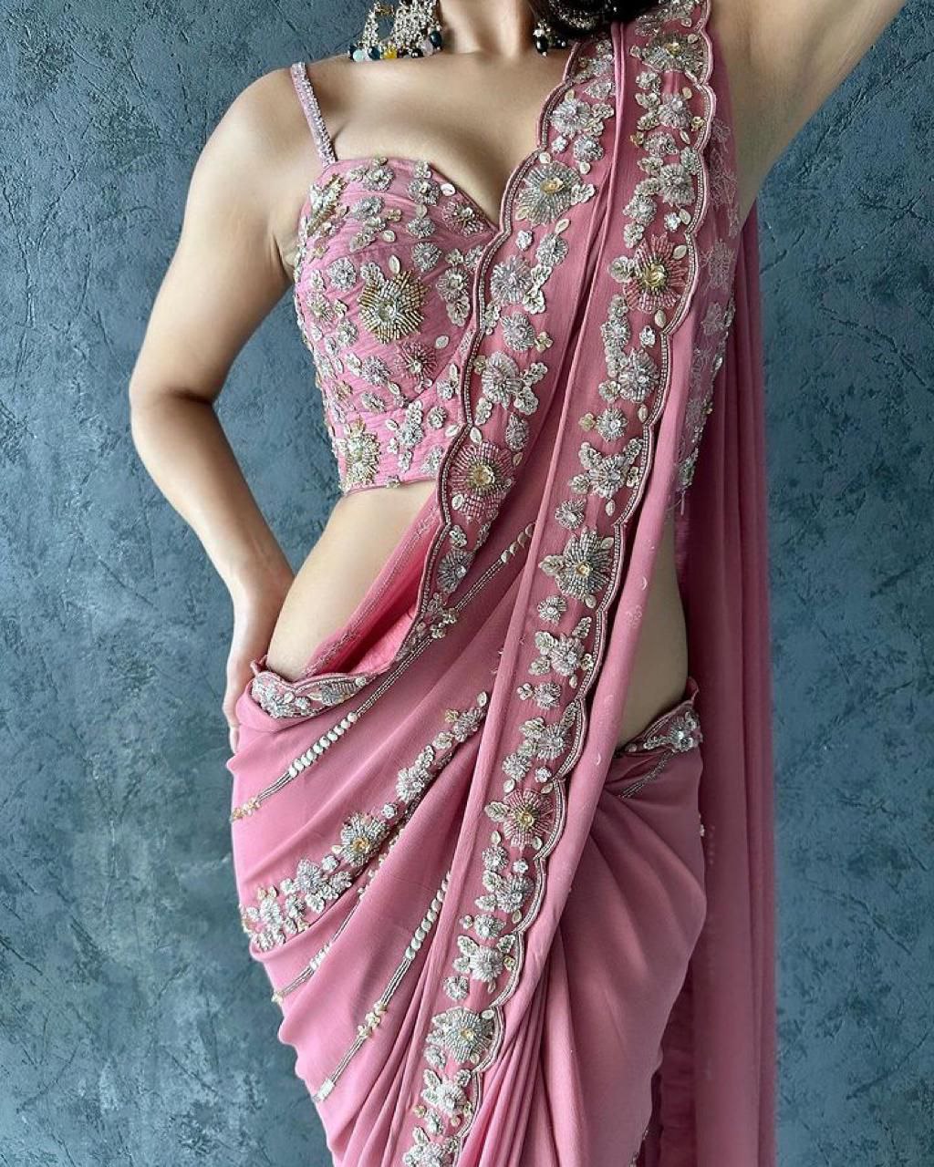 HEAVY PURE SOFT GEORGETTE  SAREE