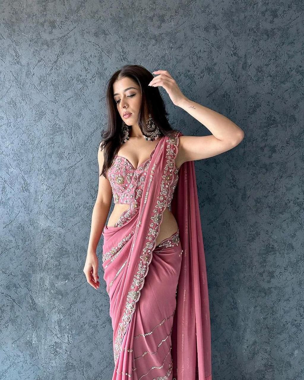 HEAVY PURE SOFT GEORGETTE  SAREE