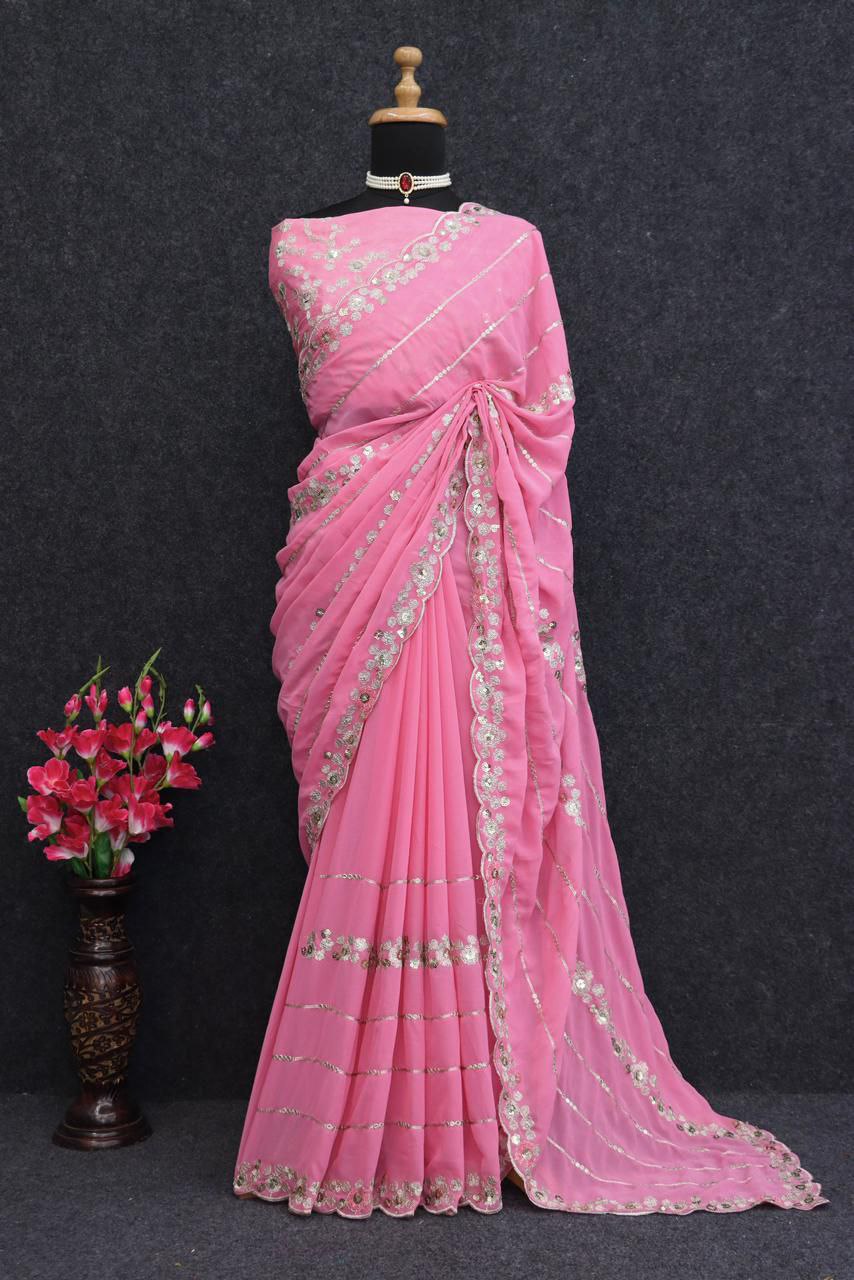 HEAVY PURE SOFT GEORGETTE  SAREE