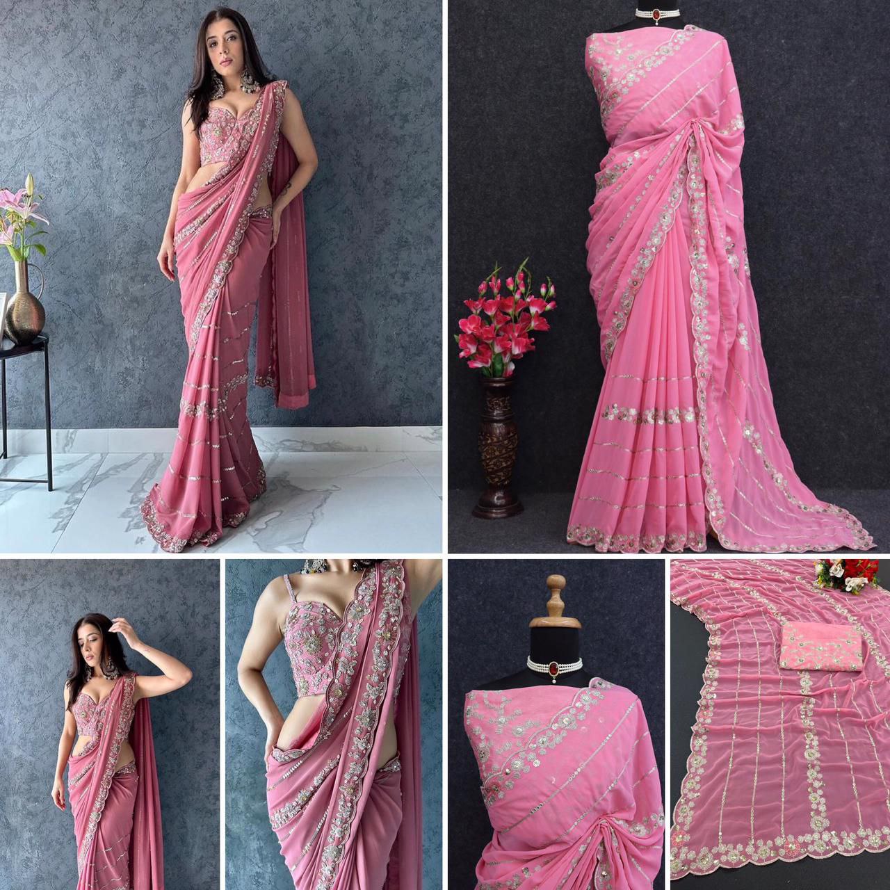 HEAVY PURE SOFT GEORGETTE  SAREE