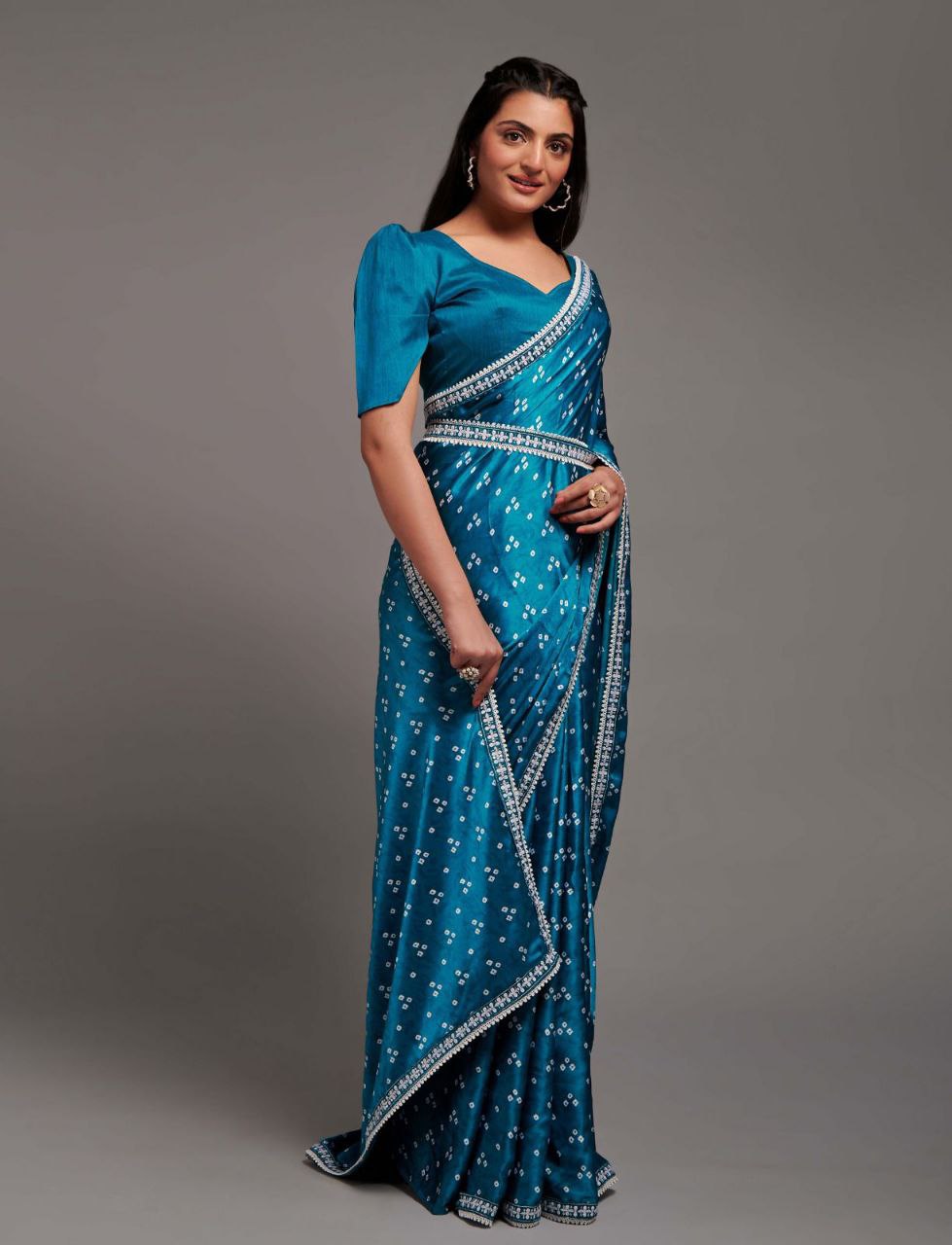 Heavy chinon silk Saree