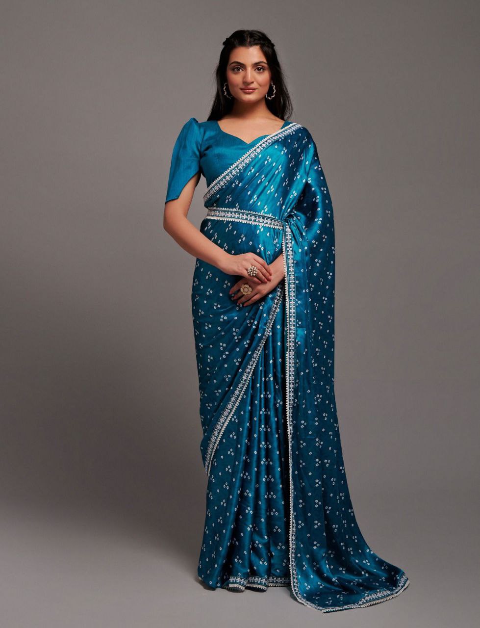 Heavy chinon silk Saree